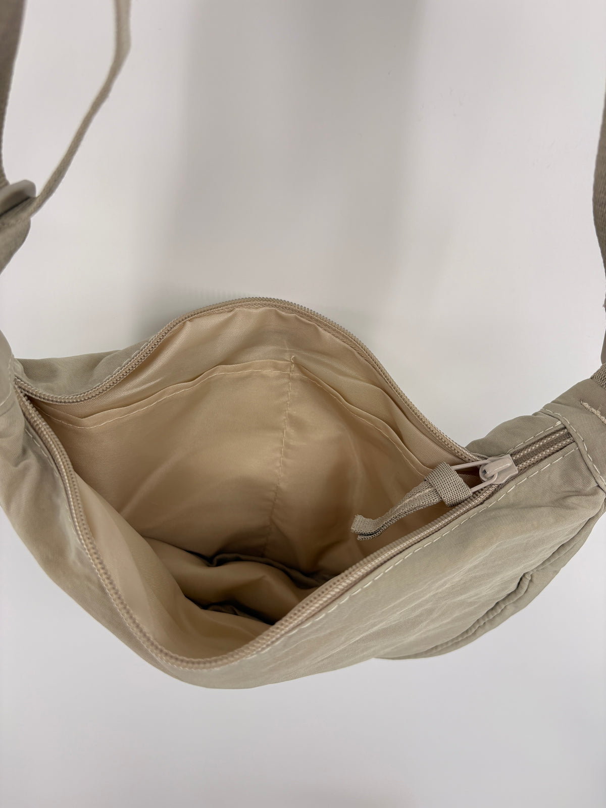 Nylon Half Moon Crossbody Bag