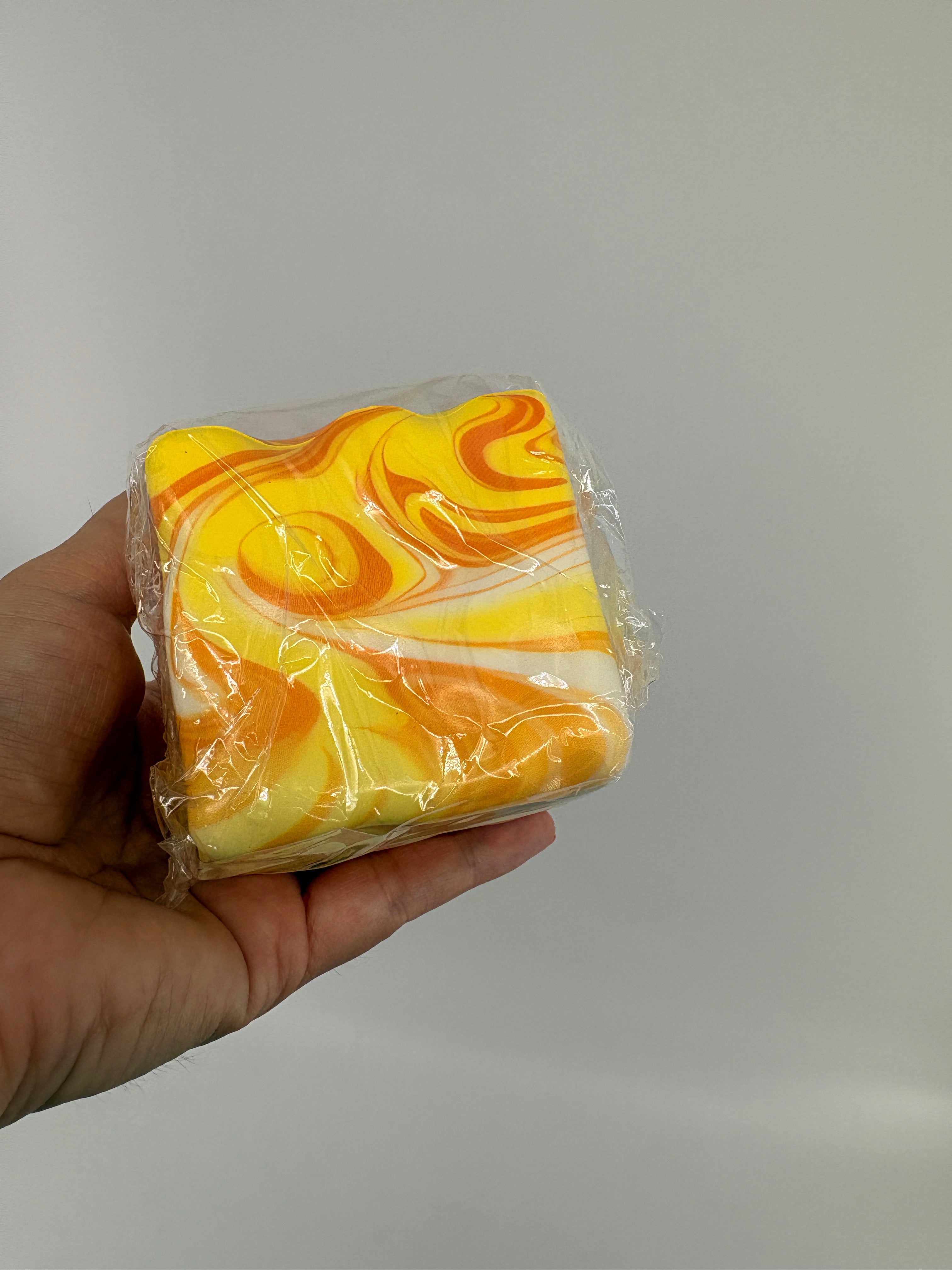 Squishy Swirled Cheese Cube Toy