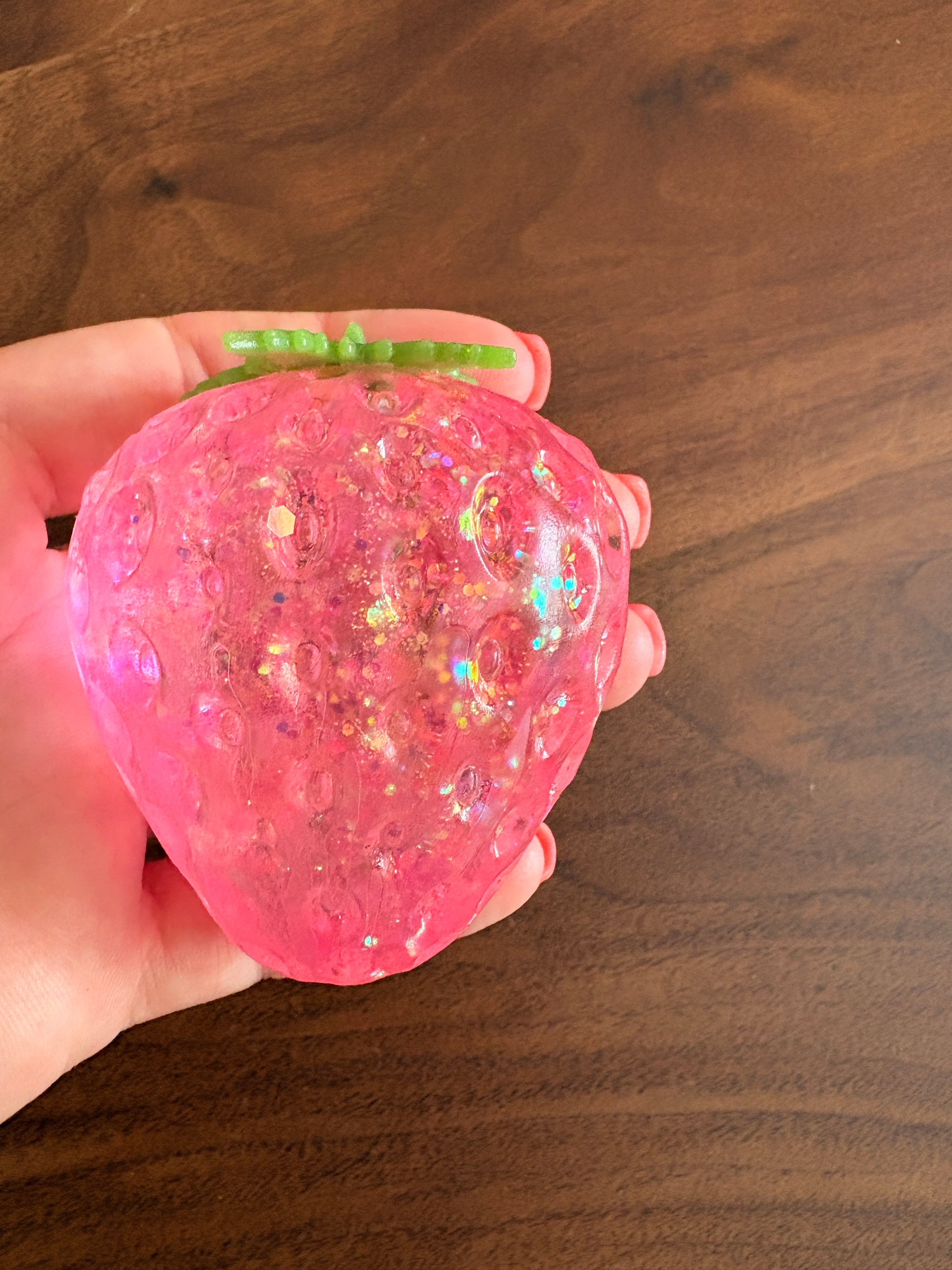Colored Strawberry Squishy Toy
