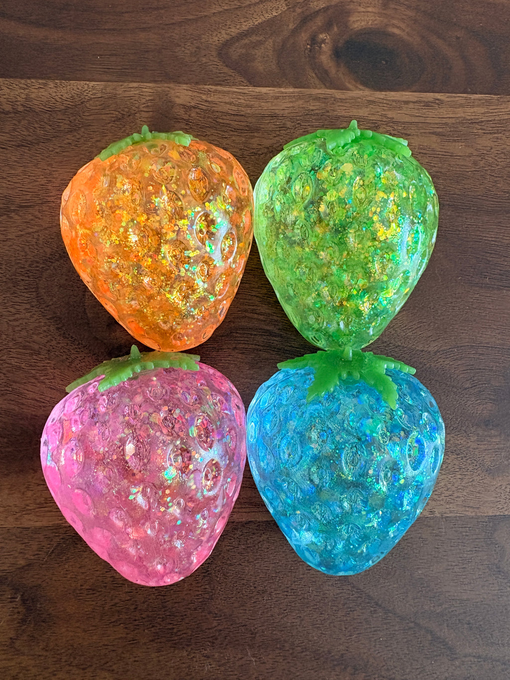 Colored Strawberry Squishy Toy