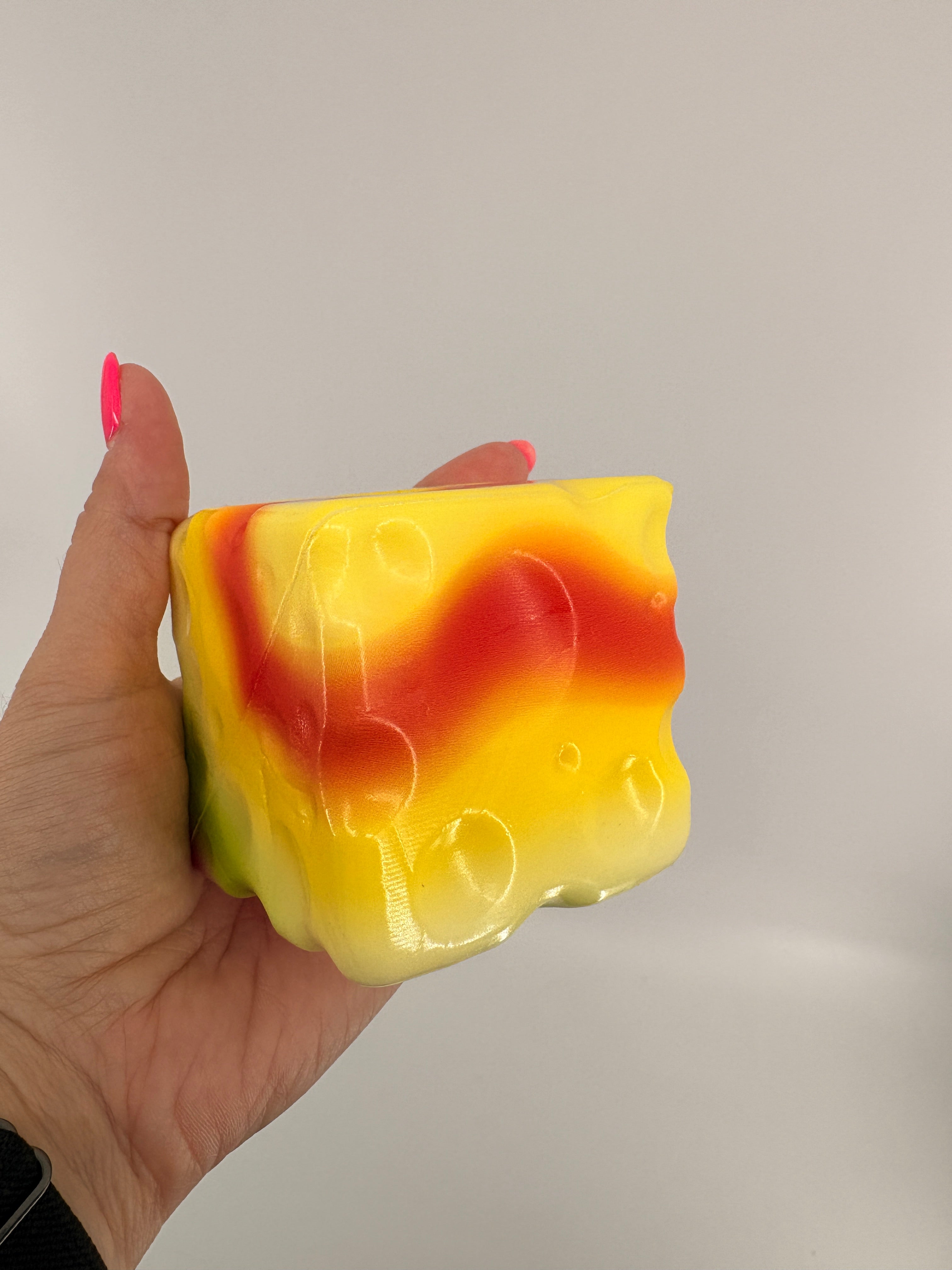 Tie-Dye Squishy Cheese Cube Toy