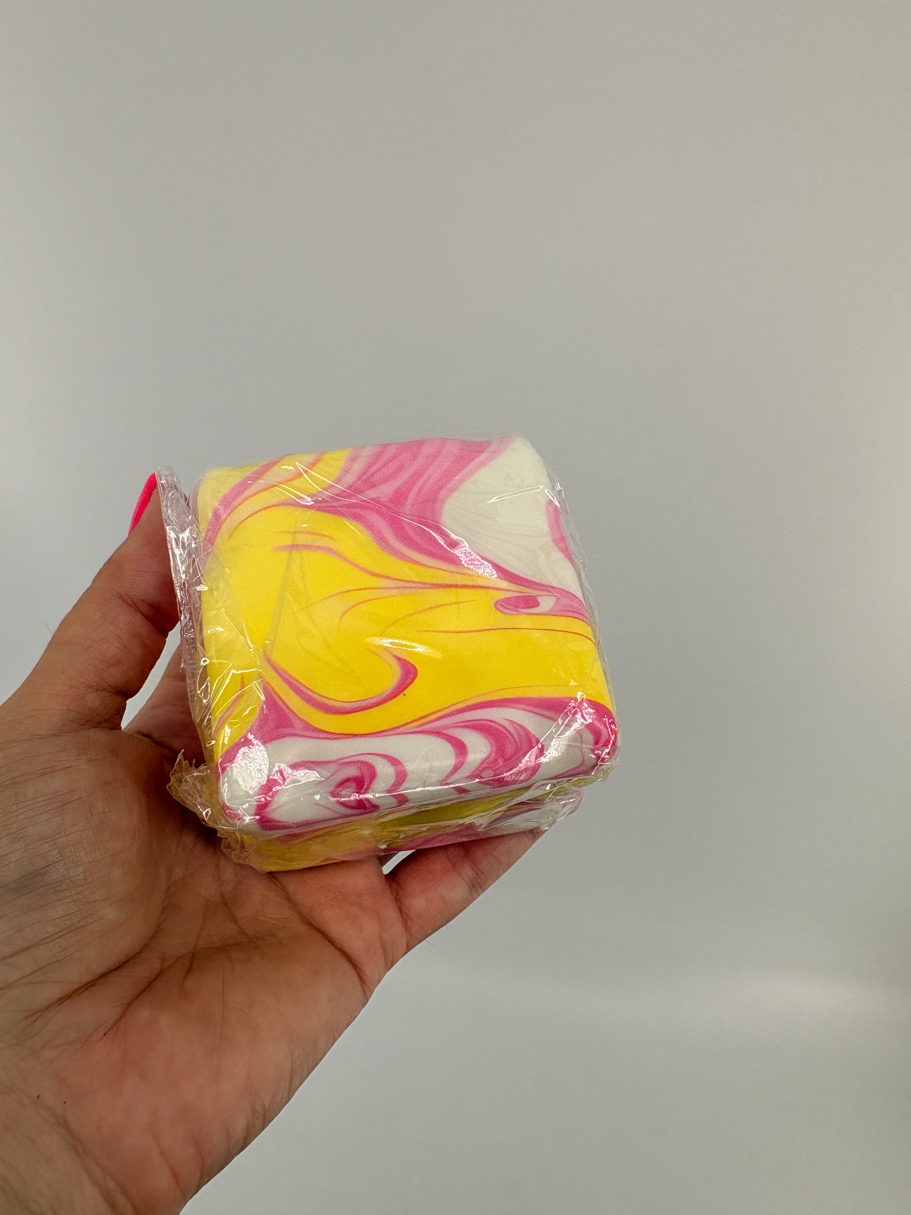 Squishy Swirled Cheese Cube Toy