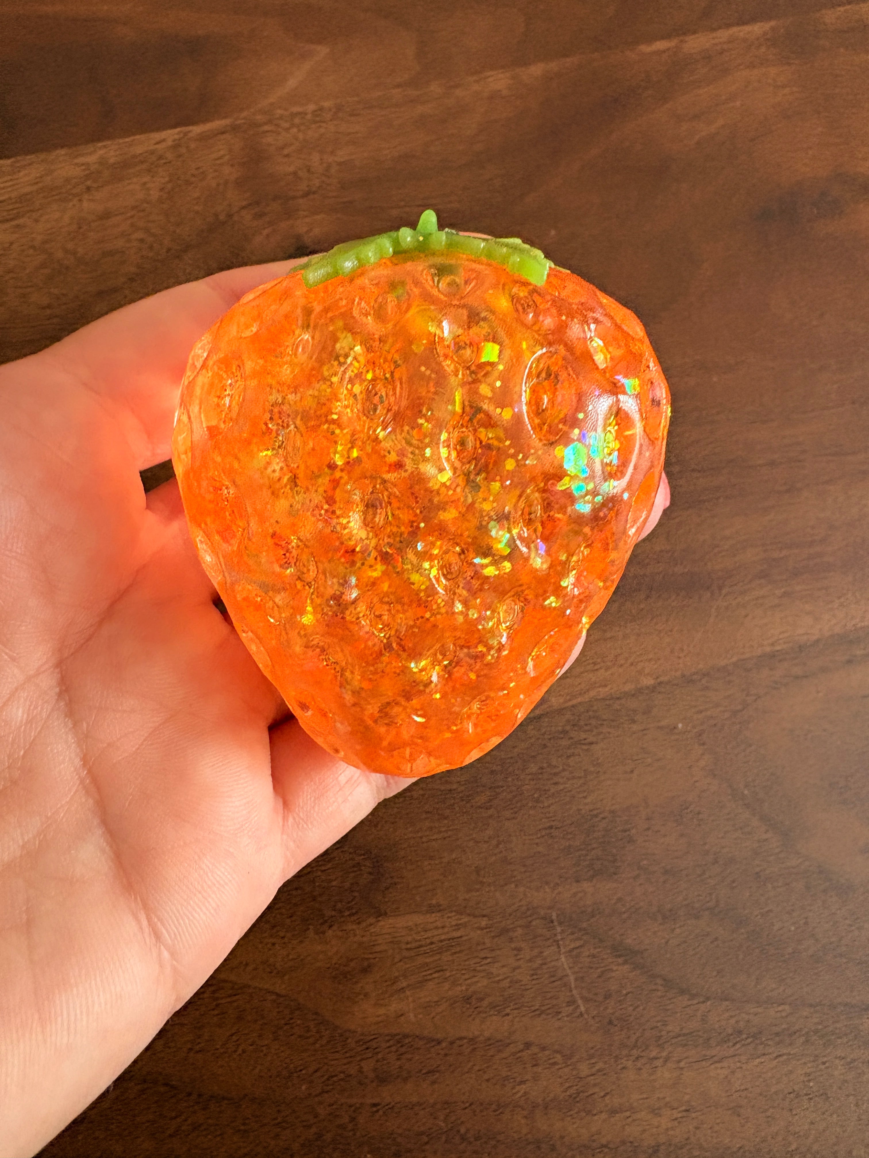 Colored Strawberry Squishy Toy