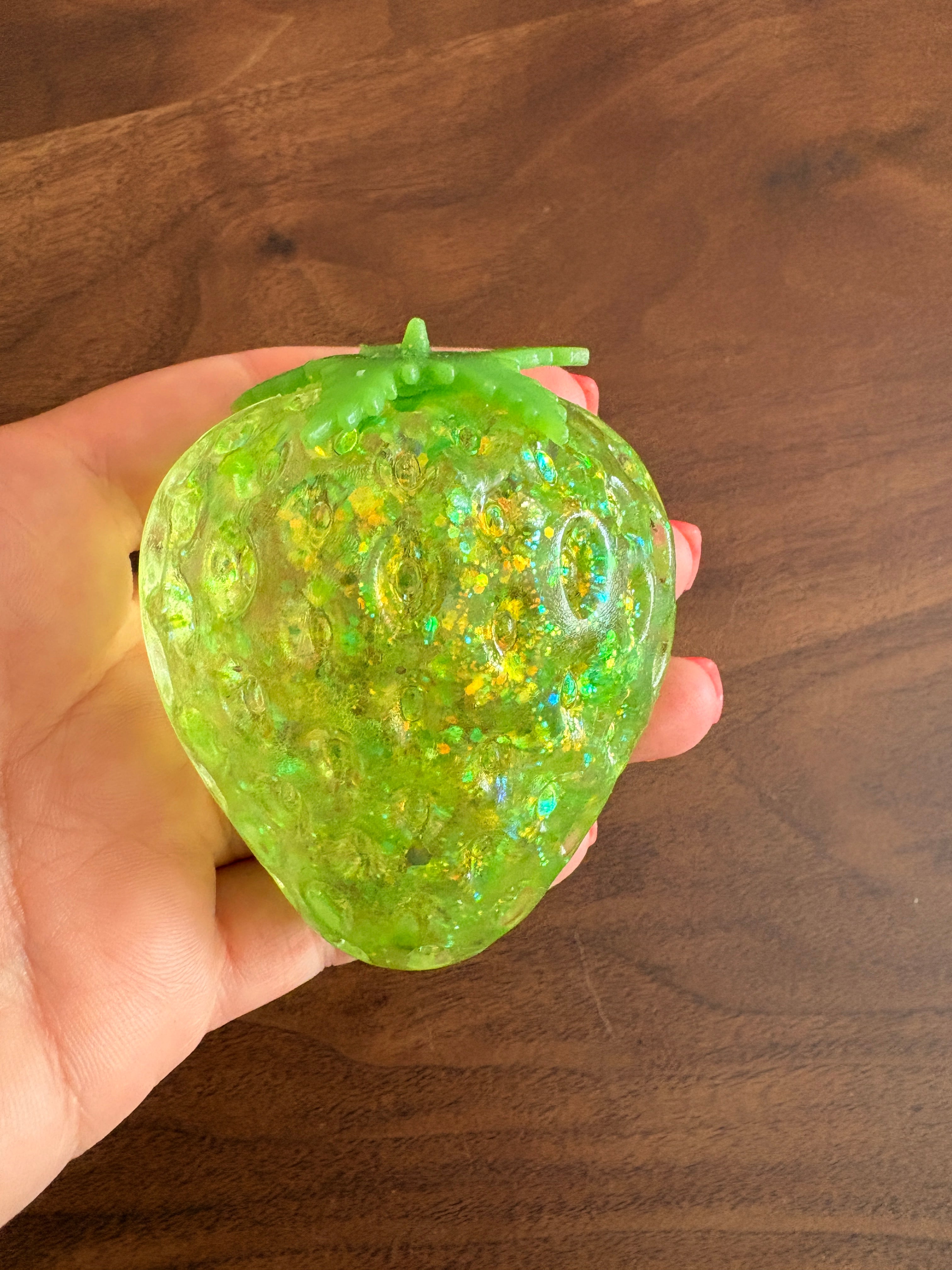 Colored Strawberry Squishy Toy