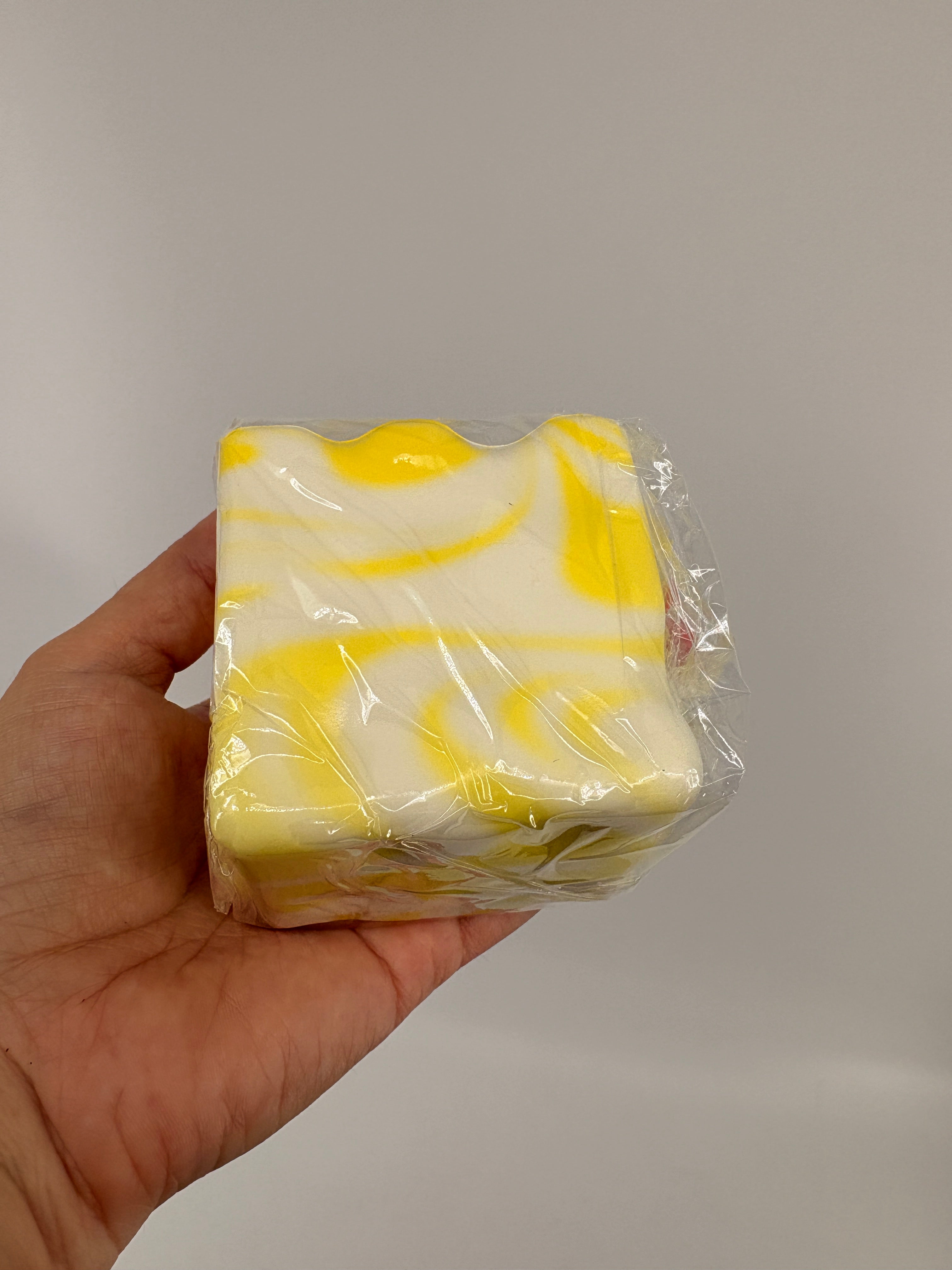 Squishy Swirled Cheese Cube Toy